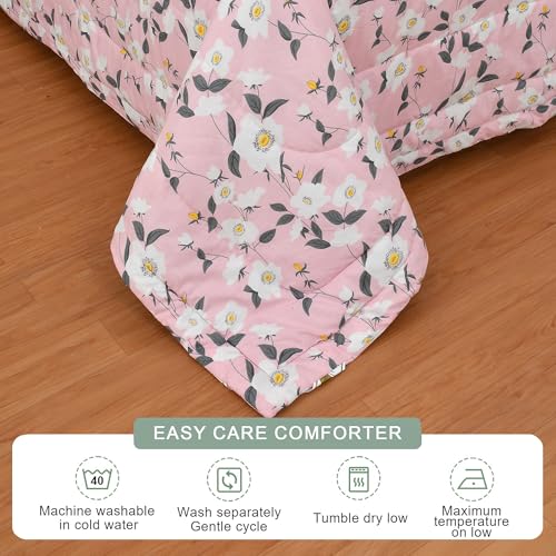 Image of FRESH FROM LOOM Microfiber All Seasons Collection Micro Fiber Comforter | Dohar | Quit | Double Bed | Double Weaved | Washable | Hypoallergenic Skin Friendly (Misty-Rose | 90x95 inch)