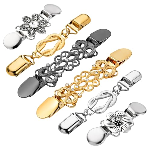 6PCS Waist Cincher Clip for Women Retro Sweater Clips for Cardigans Dress Clips Back Cinch Shirt Tightener for Loose Clothes Shawl Scarf Pant Waist Holder