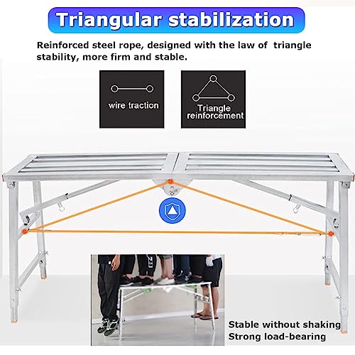 Andamio plegable multifuncional regulable para alisar paneles de yeso 4