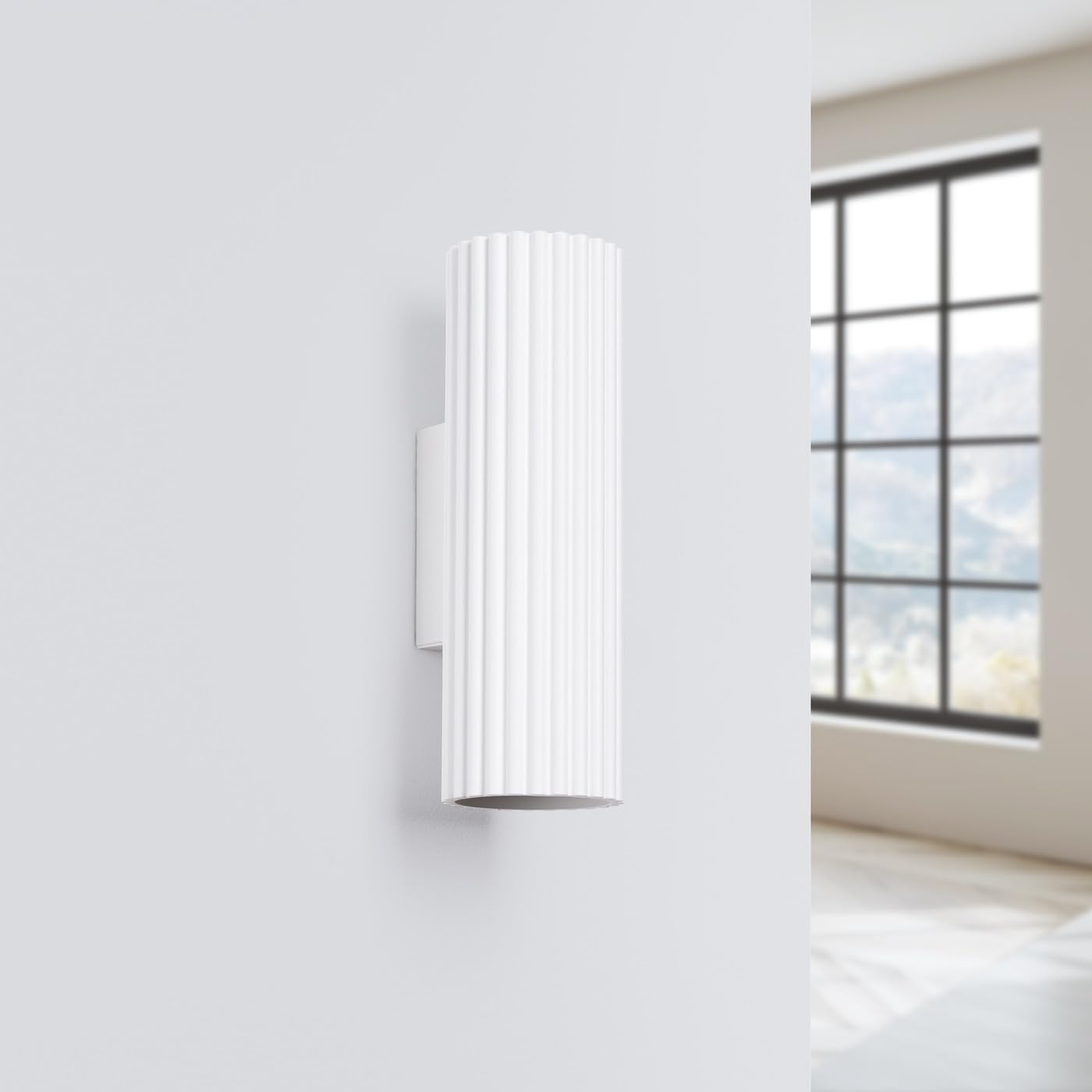 Sollux Lighting Lampada Da Parete Applique Da Parete In Alluminio 1 Paralume 6,5 x 8,5 x 20 cm Karbon Bianco