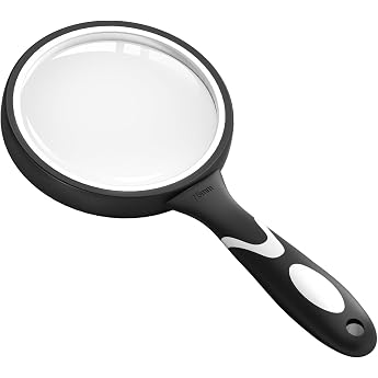 Large Magnifying Glass 10x Magnifying Handheld Magnifier for Science Books