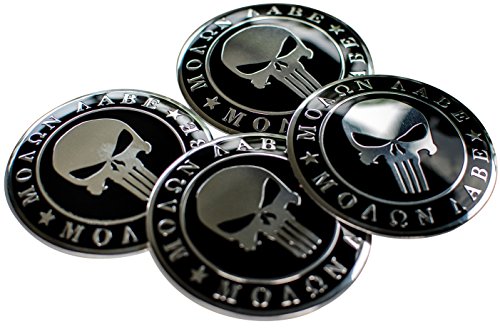 Aluminum 2Nd Amendment Decal Sticker Bumper Molon Labe Right To Bear Arms Nra (Molon Labe Dome Shape (4 Pack)) #TOP1