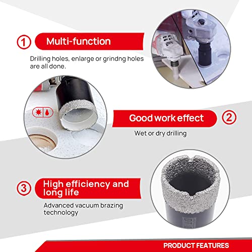 Dt-Diatool Diamond Core Drill Bits Kit For Porcelain Tile Ceramic Marble Granite Concrete Hole Saw (19/28/35/45/51Mm) + Finger Bits (20Mm) + 2 Adapters #TOP2