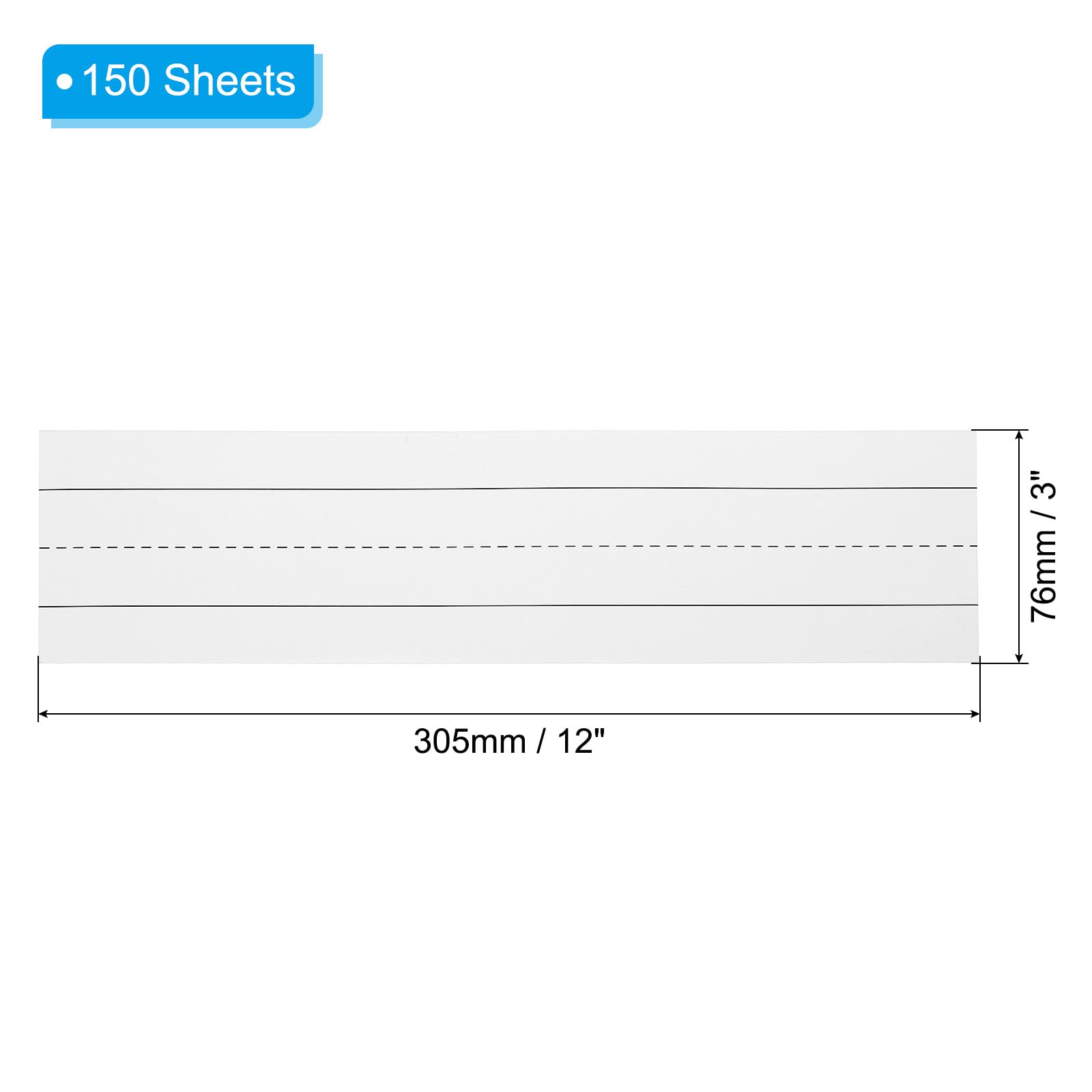 PATIKIL 150 Sheets Ruled Sentence Strips - Image 2