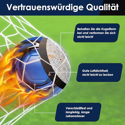 KWJEIULSOQ Fußball Grösse 5 Blau, Fussball Kinder Unisex, Verdickter explosionsgeschützter Fussbälle, Fussbälle GrößE Offizieller 5, Outdoor-Indoor Fußbälle für den Amateur- und Profibereich