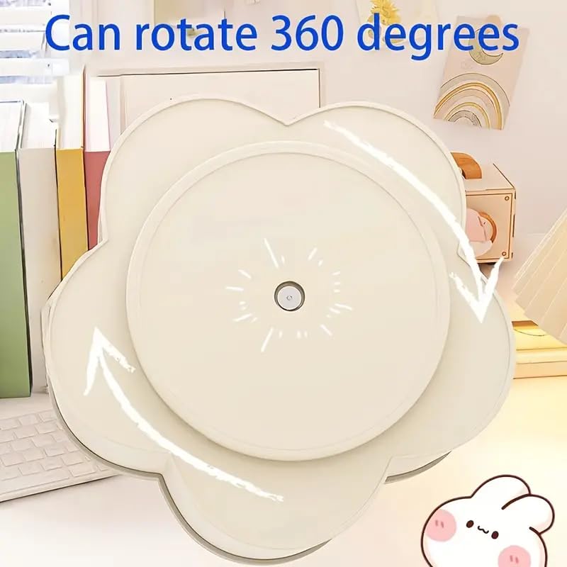 Image of AccuPrints Sumiko 360 Degree Rotating Pen Holder Desk School Study Stationery Gift for Students Organiser with Pen and Pencil Holders Pen and Pencil Stationary Storage Plastic Storage Box (WHITE)