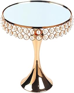 10 Pearl Wedding Cake Ideas That Feel Soft and Romantic 19 8 Inch Round Pearls Metal Cake Display Stand with Mirror Top Plate, Rose...