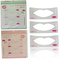 Vista 4 de 3 plantillas de delineador de labios, 3 estilos de modelo de labios, plantilla de línea de labios, tarjeta de labios cosméticos maquillaje