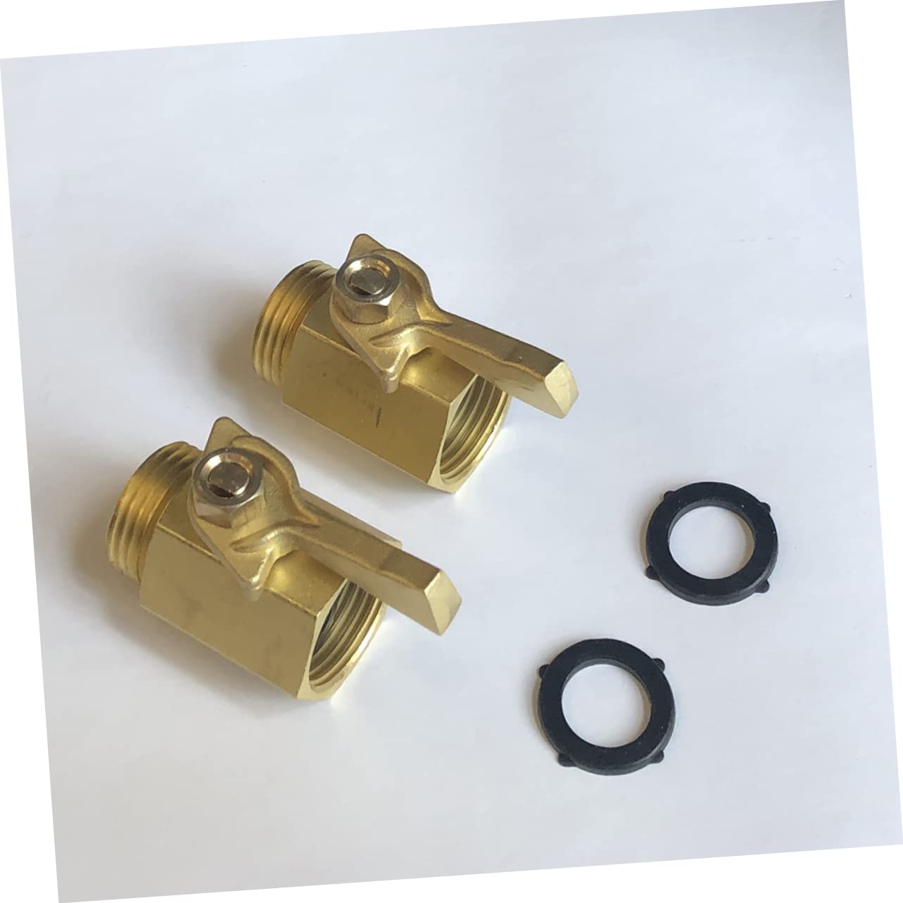 2 Stück Schlauchverbindungen aus Messing mit 3/4 Zoll Gewinde Gartenschlauch Absperrventil für Gartenbewässerung Robustes Kupfer Viertel Drehfunktion ohne Zange