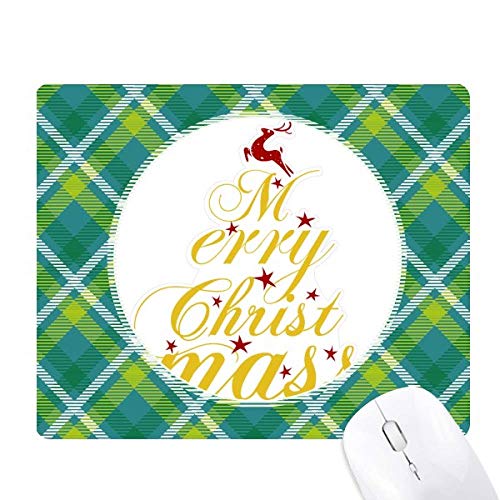 Tapis de souris pixel grille verte avec motif de renne de Noël pour bureau