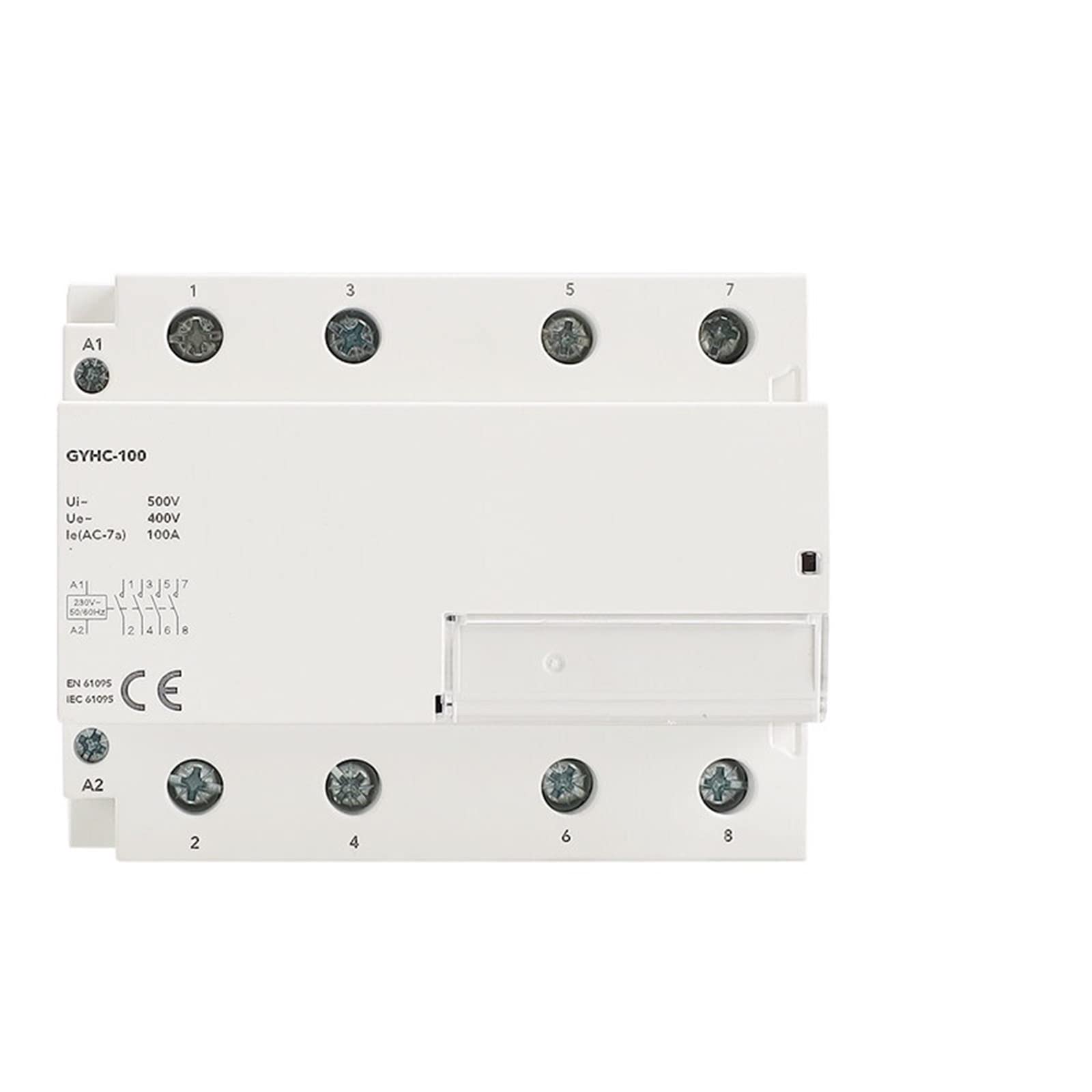 Contacteur modulaire 4 pôles 100A pour tableau électrique domestique 230V AC