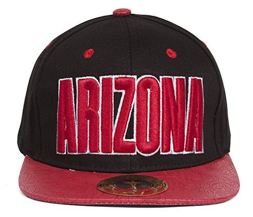 TopHeadwaer Arizona City Snapback w/Floral Flat Bill - Black/Red