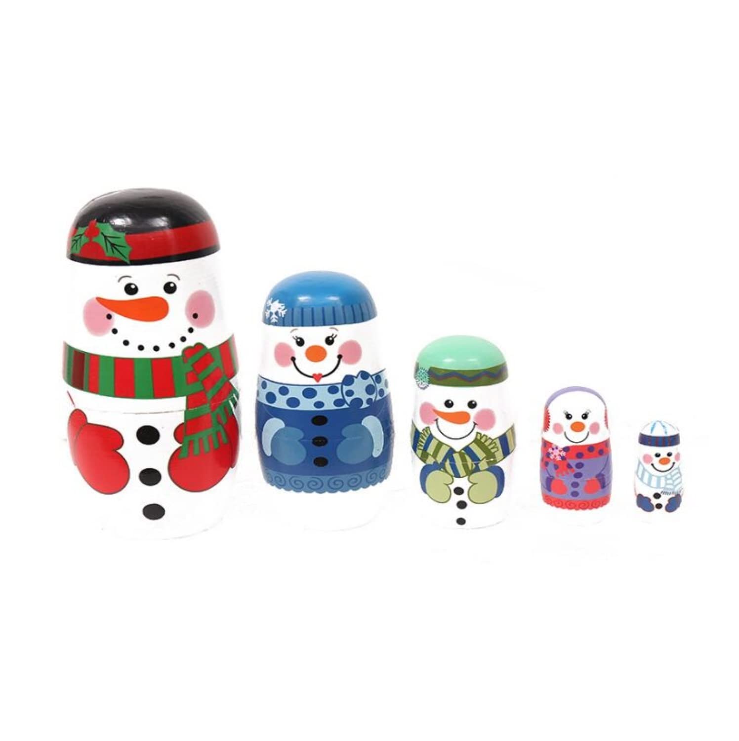 Amazon.co.jp: マトリョーシカ 雪だるま 木製 スタッキングドール