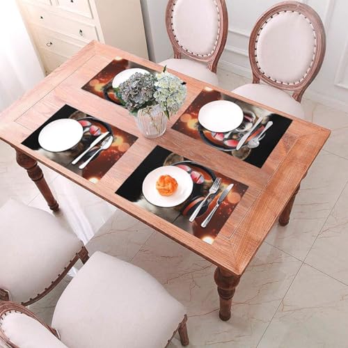 Set de table chien mignon avec écouteurs en PVC lavable résistant x4 - 6