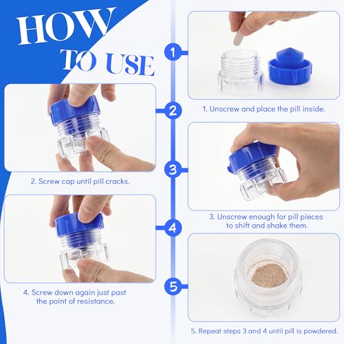 Image of Pill Crusher with Storage Pot, Efficient and Compact Medication Tablet Crusher to Fine Powder, Professional Pill Grinder for Ederly, Cat, Dog