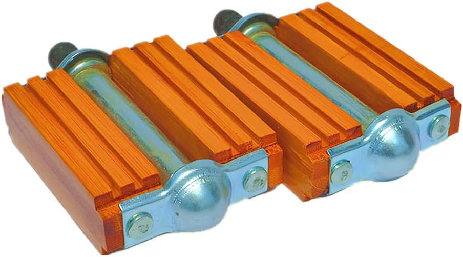 UNISTRENGH Bicycle Pedals Non-Slip Trekking Bicycle Pedals Set Classic Retro Flat Pedals Bamboo Vintage Bike Pedals for Mountain/City/Road Bike