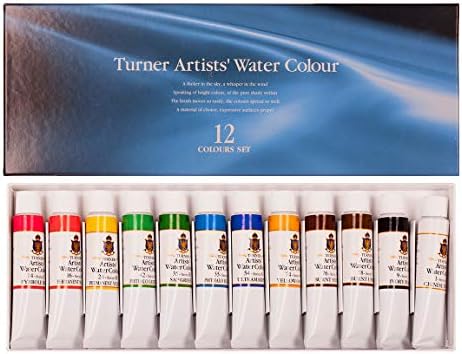 Turner Paint Set Professional Artists' High Pigment Concentrated Watercolor Paint Set [Set Of 12] 15ml Tubes - Assorted Colors