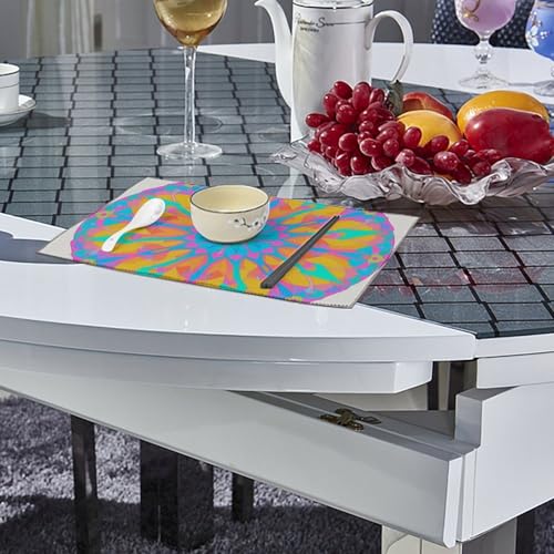Set de table thermorésistant et isolant lot de 4 protège table lavable motif mandala