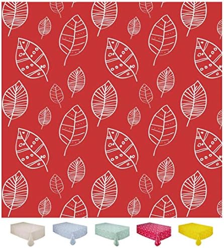 Home Direct Large Rectangular Oilcloth PVC Wipe Clean Tablecloth 140cm x 240cm 55x94 Leaves Light Grey