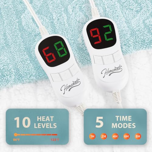 Image of Homemate Heated Electric Blanket Queen Size 84 inchx 90 inch Heating Blanket