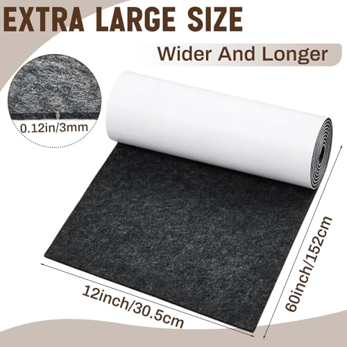 Fullhawl 12 x 60 Inch Large Felt Furniture Pads, Dark Gray by Fullhawl - Used condition - Image 2