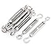 Aexit M5 Thread Fall Protection Adjustable 304 Stainless Steel Eye Hook Turnbuckle Silver Restraint Ropes & Lanyards Tone 10pcs