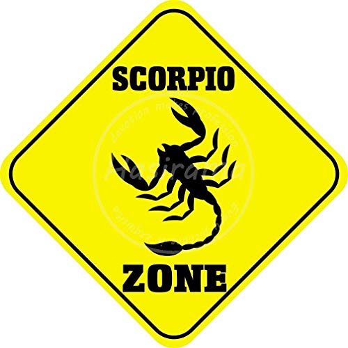 Scorpio Zone Letrero de Metal Carteles Retro de hojalata Placa Póster Hierro Arte para Colgar en la Pared Yarda Jardín Cafetería Bar Baño Regalo