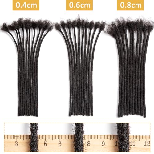 100% Human hair Dreadlocks Extensions 8 inch Afro Kinky 30 Strands 0.4cm Fashion Crochet Braiding Hair For Women by Originea (8 Inch - Image 4