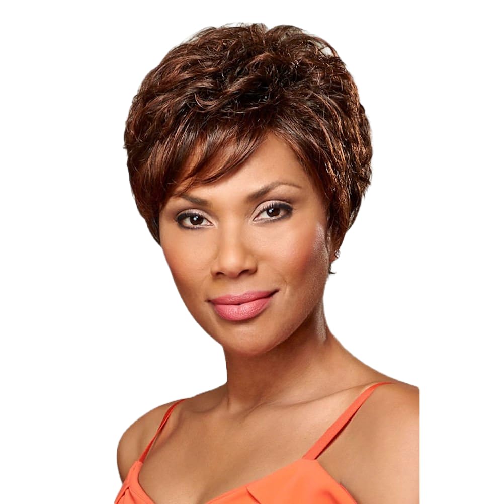 Henry Margu (Bonnie - Synthetic Front Lace Wig in 8_27_33H 8/27/33H ( Medium Brown )/ ( Auburn Blonde ) /( Dark Auburn ) Highlights
