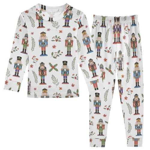 Pajama Sets Long Sleeve Colorful Nutcracker Soldier Soft Comfy Sleepwear 2 Piece PJS 3-8T