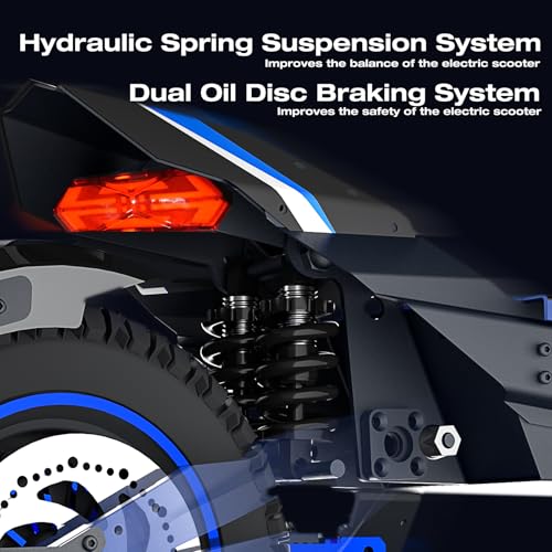 Image of JUNLING JL80 Electric Scooter for Adults, 6000W Dual Motor, 40 Mph Top Speed, 52 Miles Max Range, 60V /30AH Battery, Dual Suspension Hydraulic Braking System, 12 inch Off-Road e-Scooter with Speaker