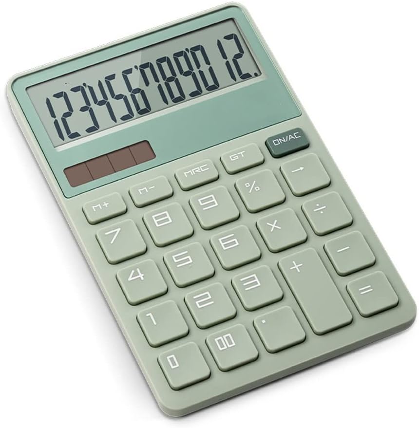 Fashion Calculator 12-bit Large Screen Personality Large Calculator Solar Financial Accounting Office Special Calculator(D)