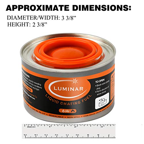 24 Pc 6 Hour Liquid Cooking Chafing Dish Fuel Cans, Food Warmer Heat For Buffet Burners, Parties, Weddings, Banquets, Catering Events, Bulk, Easy To Open, Resealable Covers #TOP2