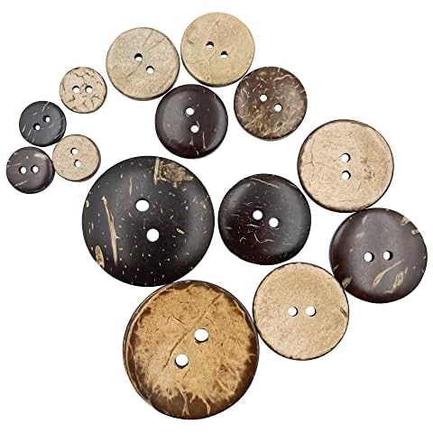 100pcs Natural Coconut Shell 2 Hole Buttons Sewing Accessories Decorative Buttons (25mm) PT2085 Cover
