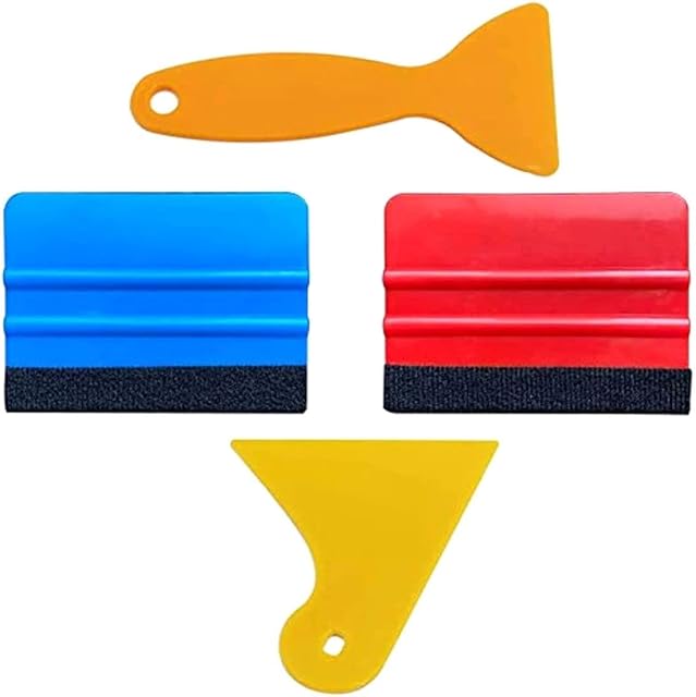 UTSAUTO Felt Edge Squeegee Car Wrapping Tool Kits 4 Inch Vinyl Wrap Squeegee Applicator Tool for Car Vinyl Wrap, Window Tint, Wallpaper, Decal Sticker Installation 4PCS