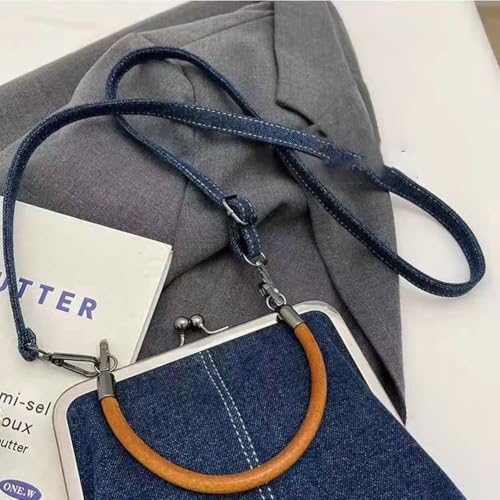 Image of Women's Kiss Lock Crossbody Bag PU Leather Kiss Clasp Purse Crossbody Shoulder Bags Hobo Tote Purses Wallet Handbags
