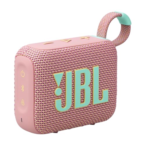 JBL Go 4 in Pink – Tragbare Bluetooth-Lautsprecher-Box mit JBL Pro Sound, tiefem Bass und Playtime-Boost-Funktion – Wasserfest und staubfest – 7 h Laufzeit