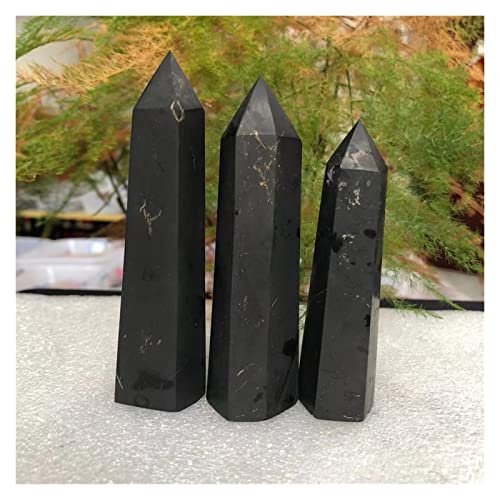 Torre de Shungit natural en set de 3 piedras de cuarzo para regalar en bodas 5
