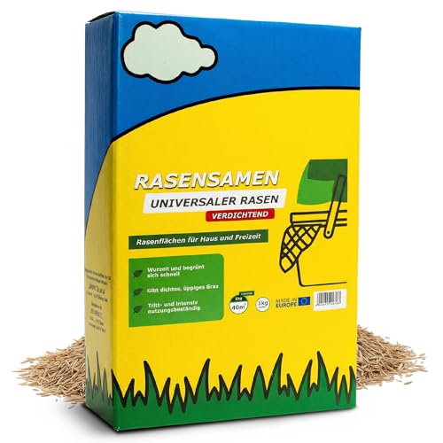 Rasensamen 1 kg Turbo schnellkeimend für 40m² - Universal Grassamen für jeden Garten - Rasensaat für sattgrünen - Samen ideal für Neuansaat und Nachsaat - Robust Gras - Rasen Frühjahr
