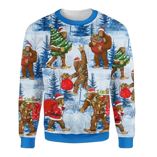 All Over Print Christmas Cowboy Sweatshirt - Fake Ugly Christmas Sweater