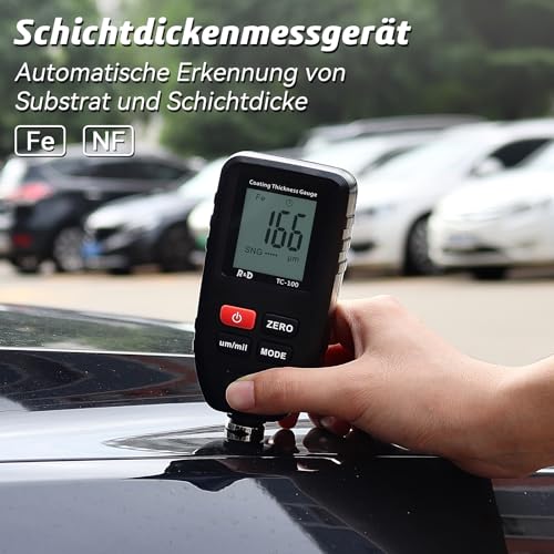 Lackschichtdickenmessgerät RDINSCOS Autolack Lackmessgerät auto Car Karosserie Schichtdickenmessgerät 0-1300μm LCD Display Für Eisen Aluminium