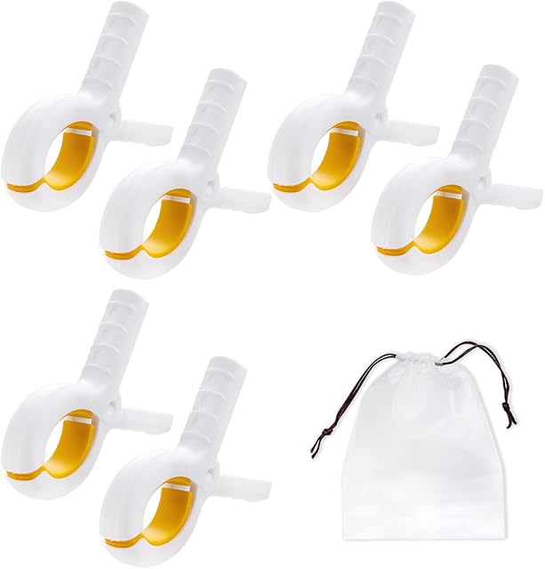 6-Pack Beach Towel Clips with 1-Piece Drawstring Organizer, Strong Grip Laundry Clips, Laundry Spikes, Clothes PegsNon-Slip Safety Sun Chair Travel Clips for Beach, Garden, Pool, Sunbeds