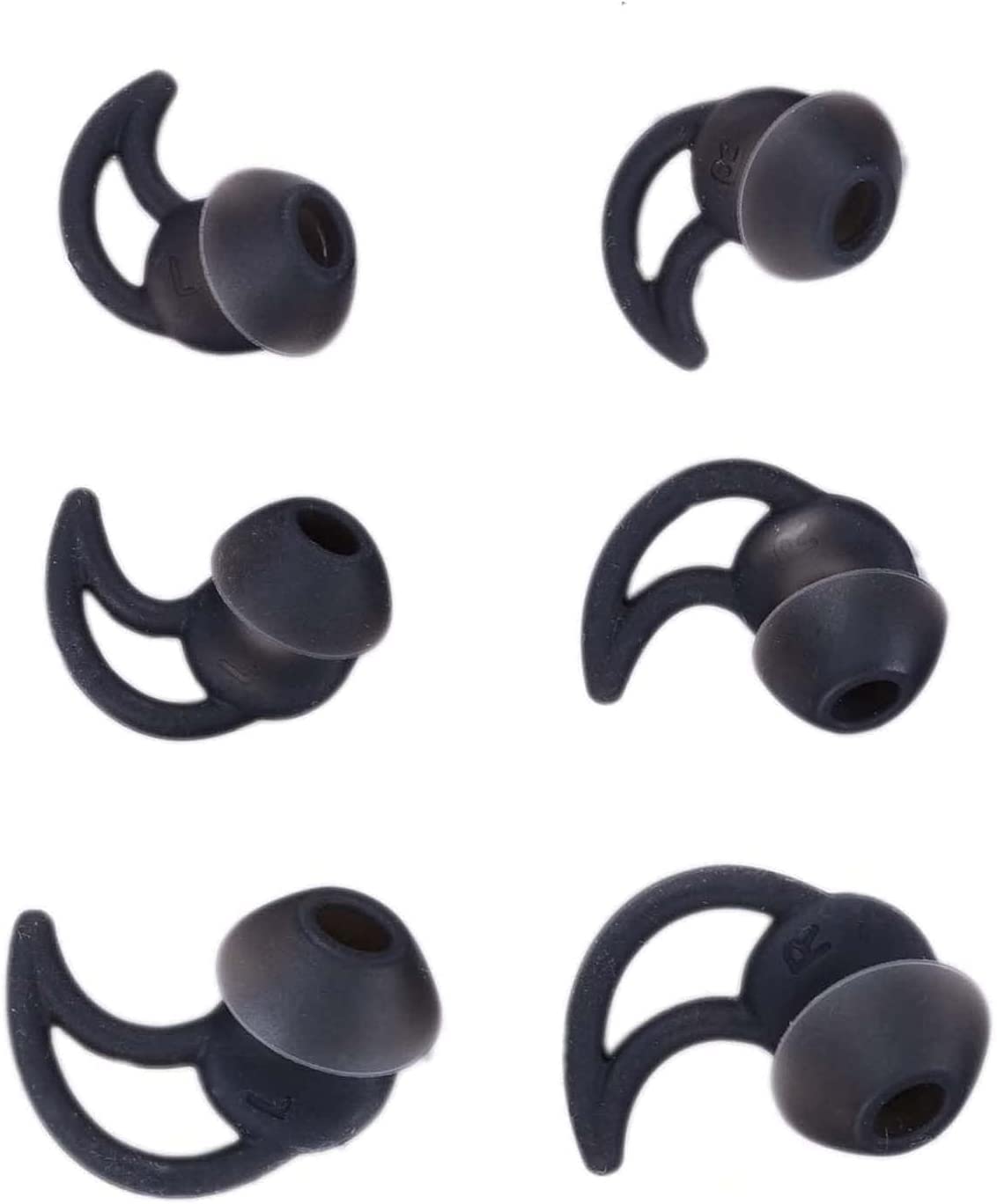 SEEFY Replacement Noise Cancelling Silicone Earbuds, Double Flange Earplug Tips 3 Pairs(Size S, M, L) for Bose QC30 Quiet Control 30 QC20 SIE2 IE3 Soundsport Wireless Earphones (Black)