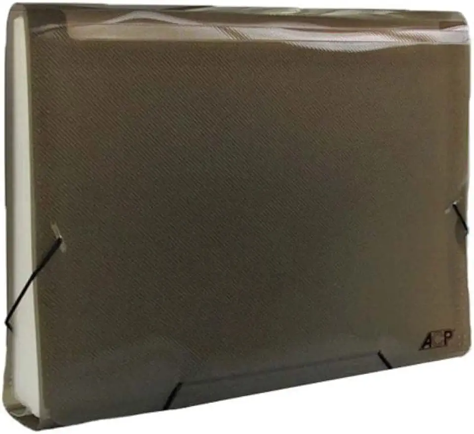 ACP 1027FM, Pasta Sanfonada Plástica, A4, 12 Divisões, Fume