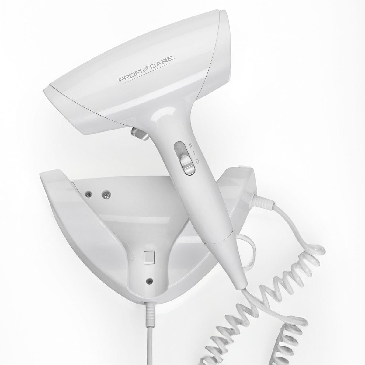 ProfiCare PC-HT 3044 – Wandhaardroger – 2 Temperatuur- en Vermogensniveaus – 1800 Watt – Extra Lange Cool Shot Spiraalkabel met Veiligheidsuitschakeling – Wit