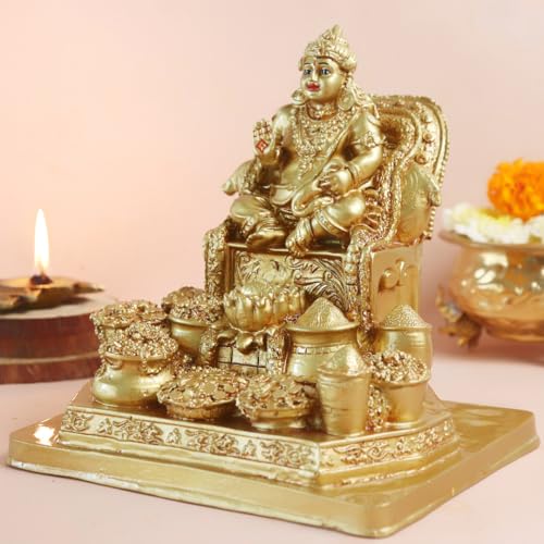 Image of The Spiritual Living Resin Kuber Ji Ki Murti | 8 Inch | Kubera Idol | Kuber Statue for Wealth and Harmony | Home & Office | Vastu | House Warming Gifts | Diwali Gift | Decor | God for Office Desk |