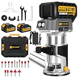 JEXUGK Brushless Cordless Wood Router, 21V Compact Trimmer...