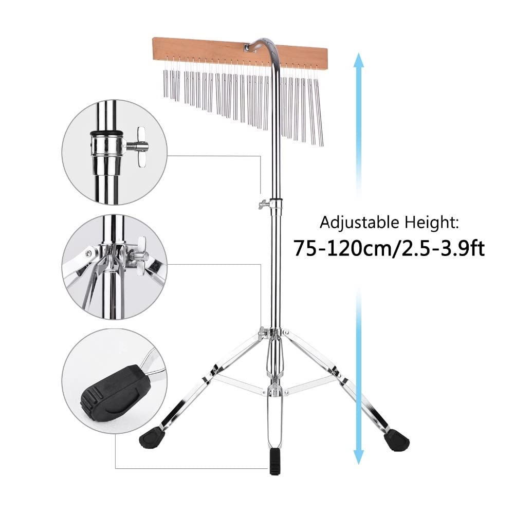 Percussão Musical 25 Campane Bar Chime Bar Chimes Single-Row Bar In Alluminio Solido Campanelli Eolici Strumento A Percussione Con Supporto Di Montaggio Regolabile Nuovo Xilofoni