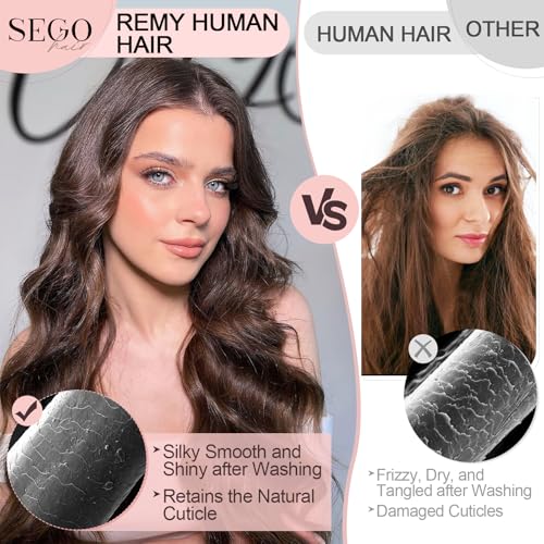 SEGOHAIR U Tip Hair Extensions Pre Bonded Hair Pieces Remy Human Hair Extensions 50 Strands 1g/Strands U-Tip Keratine Nail Fusion 22 inch Chestnut Brown - Image 2