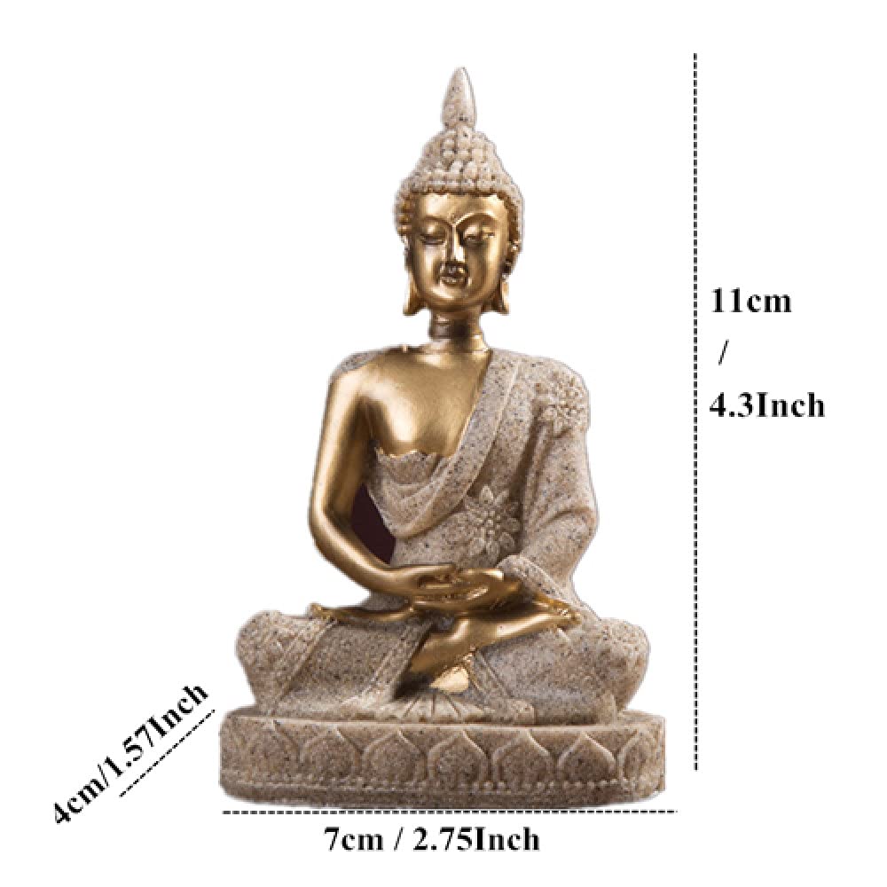 Amazon.co.jp: 11cm自然砂岩インド仏像風水座仏彫刻置物ヴィンテージ家